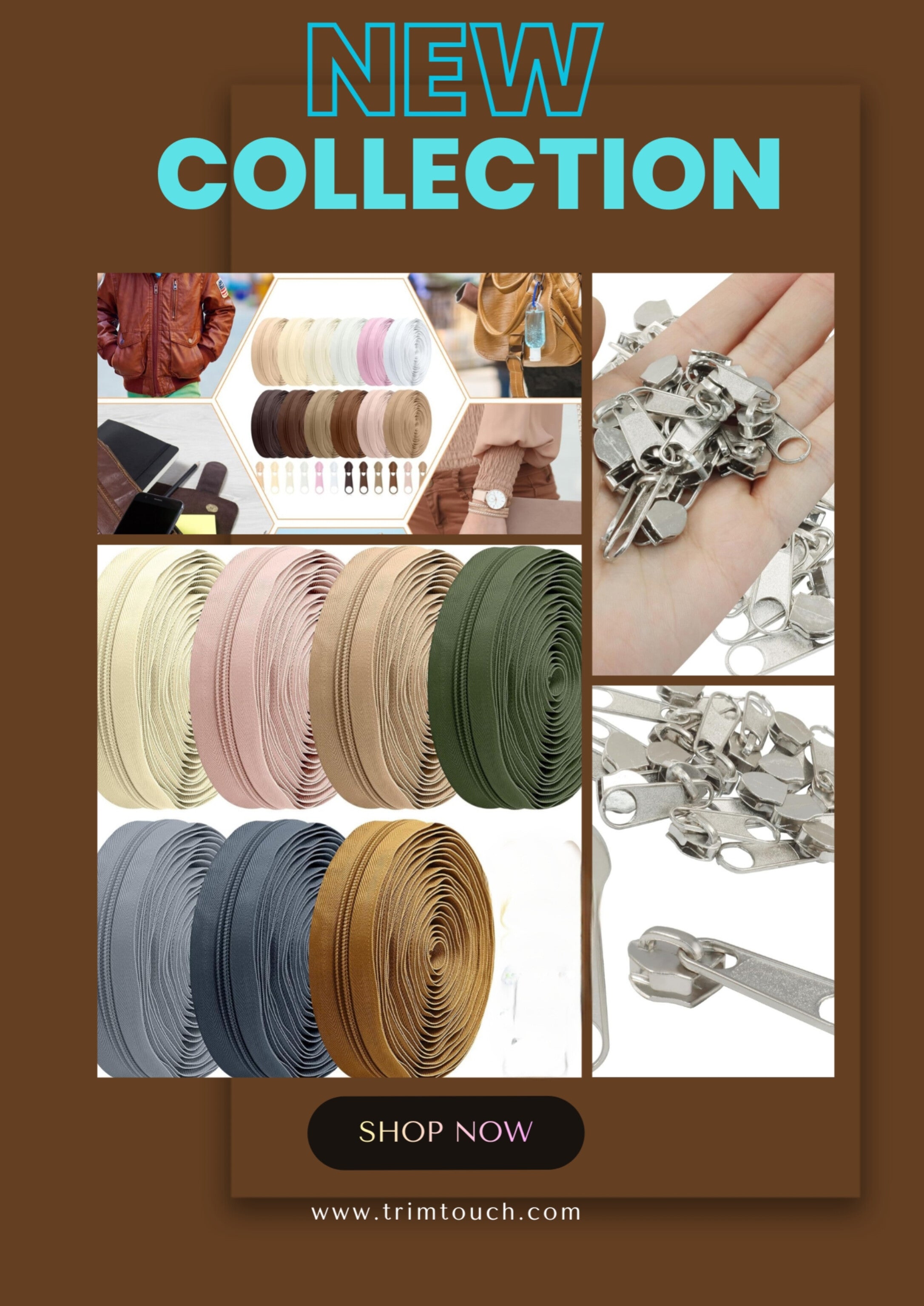 35 Yards 7 Pieces #5 Sewing Zippers Tapes Assorted Nylon Lightweight with 35 zinc alloy still Zipper Sliders for Women Men Sewing Supplies(Skin Tone Color)