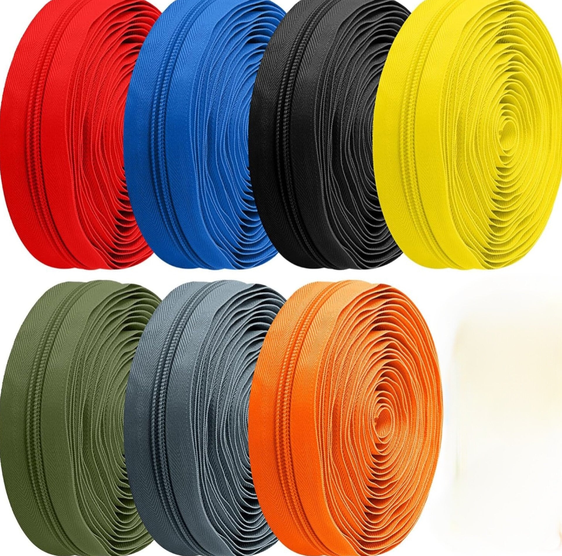 35 Yards 7 Pieces #5 Sewing Zippers Tapes Assorted Nylon Lightweight with 35 zinc alloy still Zipper Sliders for Women Men Sewing Supplies(Skin Tone Color)