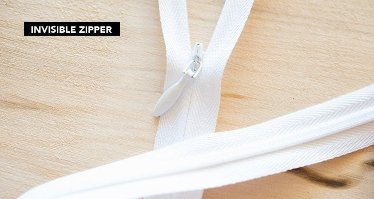 White Nylon Concealed Invisible Zipper for High-Fashion Garment Making, Boutique Dresses, Home Textiles, Cushions, and Bags Sewing, Handmade, Clothes, Garment  White, Pack of 50)