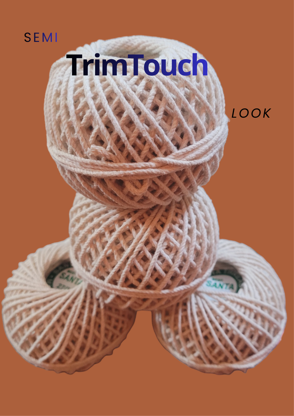 *Cotton Piping Thread - Dori* used for piping in dresses, clothes, pillow covers, etc., sold in a pack of 4 bundles with tailor chalk.