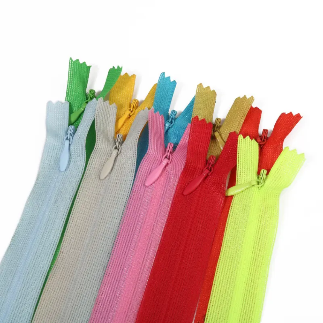 16 Inch Pack of 50 Multi Colors Nylon Invisible Zippers for Tailoring, Sewing, DIY Garments, Bags & Home Textiles – Craft Accessories for Sewers & Crafters